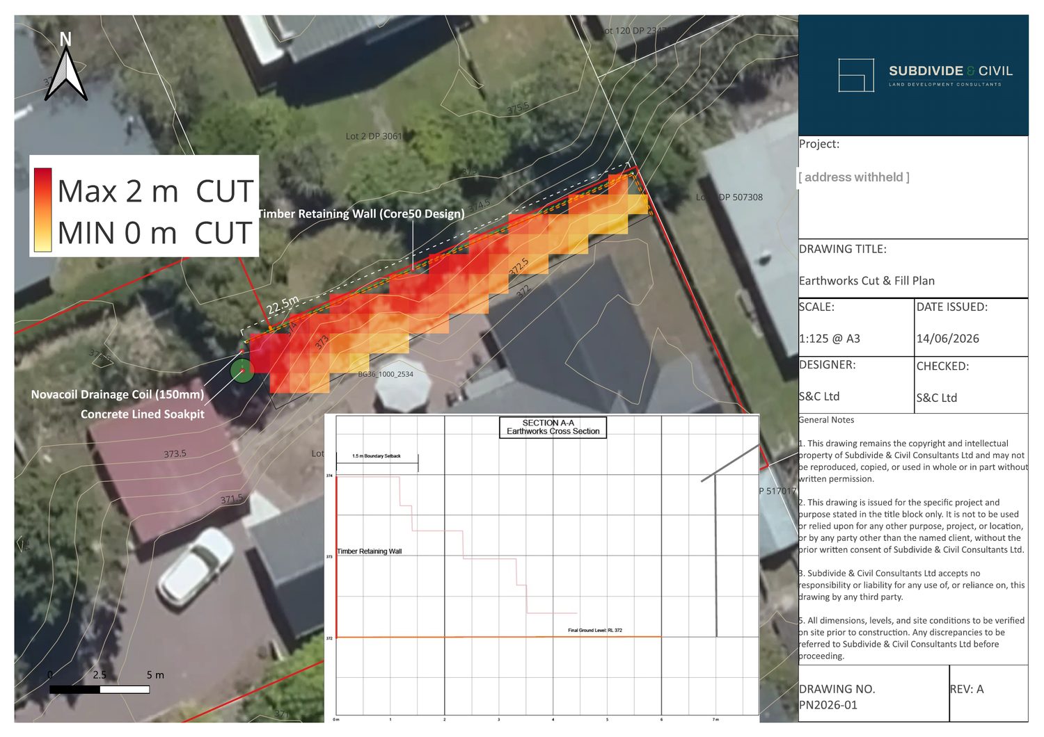Earthworks cut and fill plan